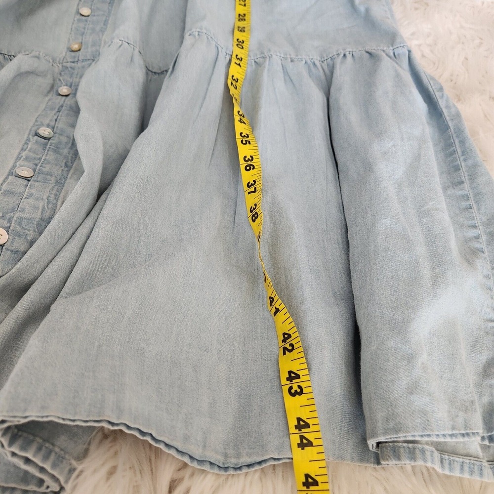 New Directions Women's 1X XL Chambray Tiered Midi Dress Blue Denim Sleeveless‎ - Picture 9 of 13
